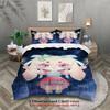 Softville Cozy Town 3PCS Bedding Sets Lop Rabbit Starry Night Printed Duvet Cover No Filling Cartoon Style Queen King Size