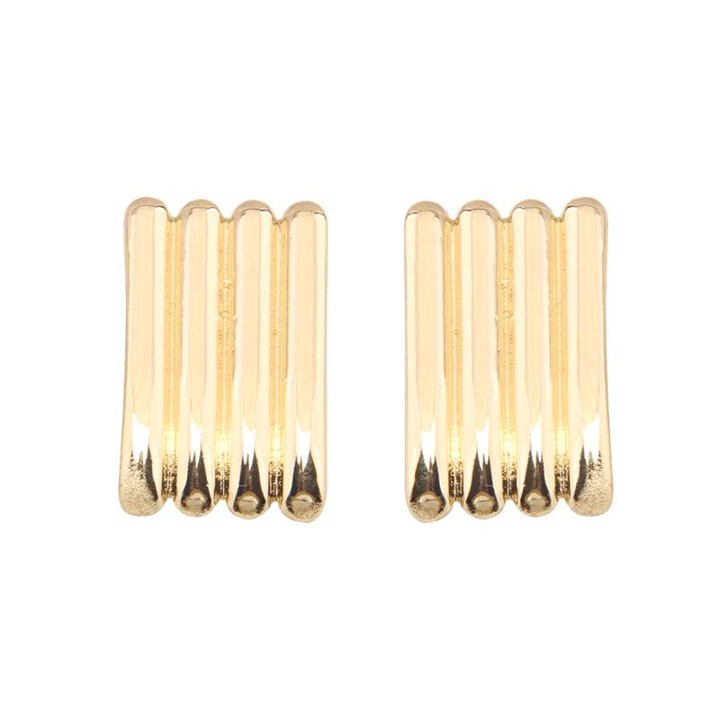 Trend Stripe Personalized Wave Gold Color Smooth Drop Earrings for Women Personality Fashion Geometry Jewelry Pendientes