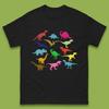 Colourful Dinosaurs Dino Fossil Dinosaurs Wild Nature Prehistoric Paleontology Velociraptor Mens Tee Top