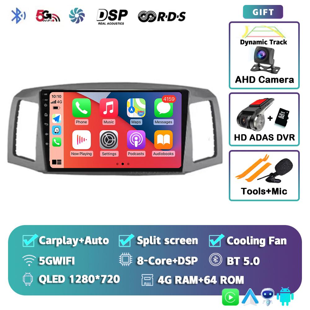 Android 14 Carplay Auto 4G For Jeep Grand Cherokee 2004 2005 2006 2007 Car Radio GPS Multimedia Video Player DSP Stereo No 2Din