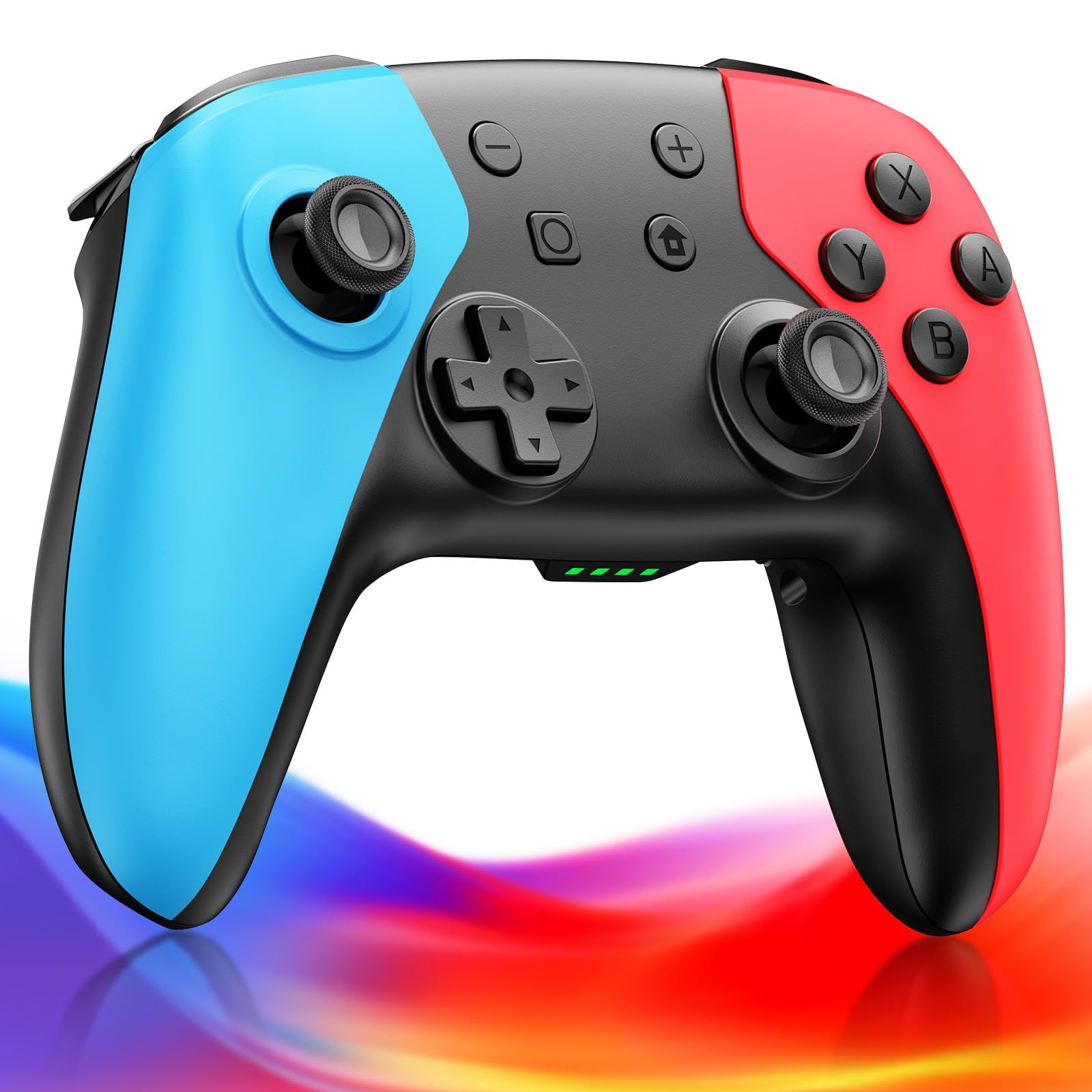 

Yommor Switch2 Controller Wireless Bluetooth Gamepad with Double Hole Function Turbo Rapid Fire Macro Gyro Sensor 4-Stage HD Vibration 1000mAh Large