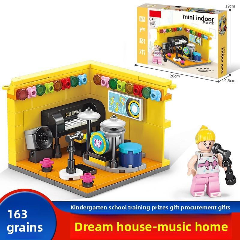 Yellow Crane Tower Chinese Style Building Blocks Kit With Abs Plastic For Kids Diy Creative Play