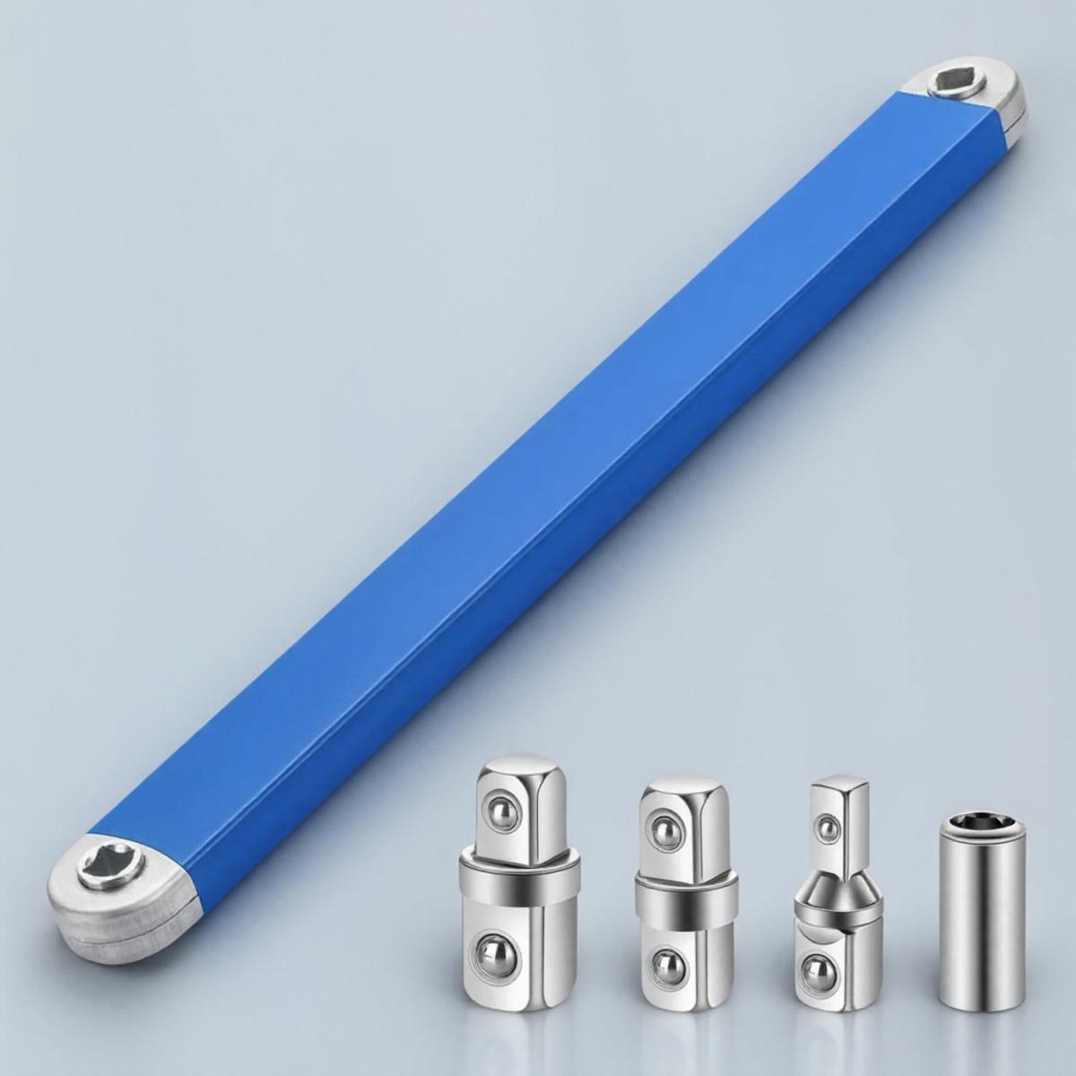 

STONEGO 3/8 Offset Extension Wrench Set 15 Impact Ready Socket Wrench Tool 1/2 1/4 3/8 Square Drive Adapters синий