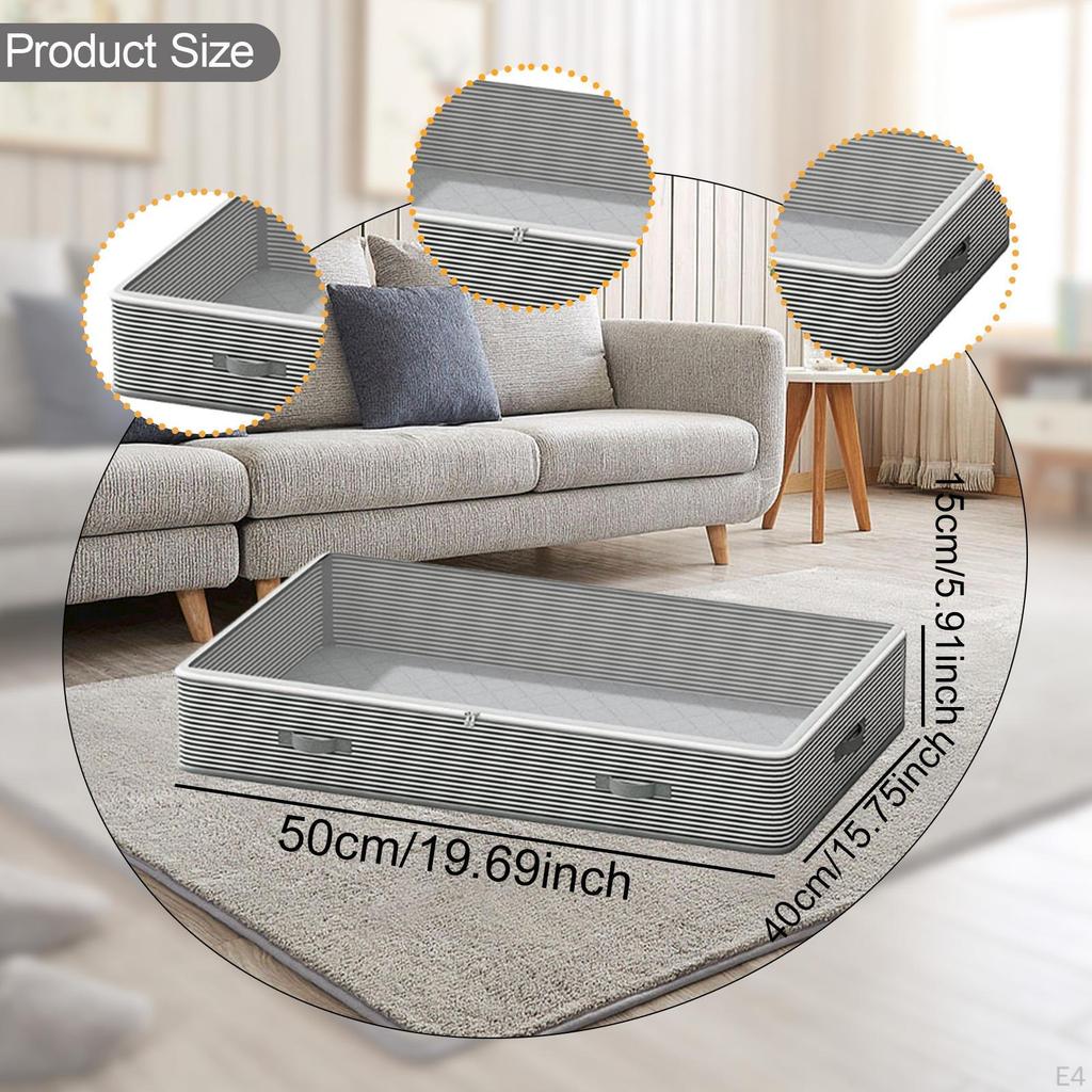 30L Low Profile Underbed Storage Container for Bedroom Organization, Ideal Bedding, Sweaters,