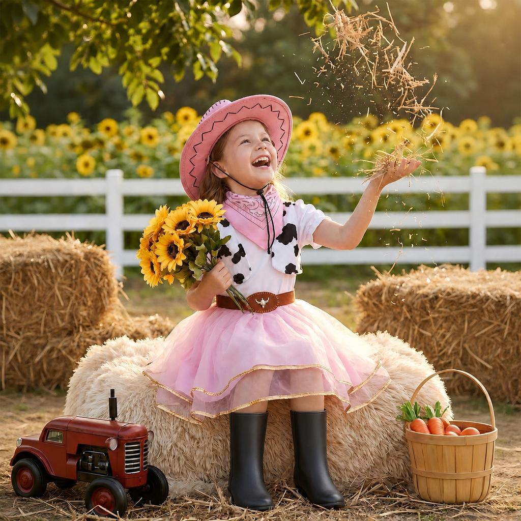 Children's Western Cowboy Costume Halloween Cowboy Outfit Set for Party Performances and Cosplay