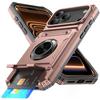 Militärpanzer Anti-Fall Schutzhülle für iPhone 17 Pro Max Air 14 15 Plus 13 16 Pro Magnetischer Ringständer Kartenfach Handyhülle