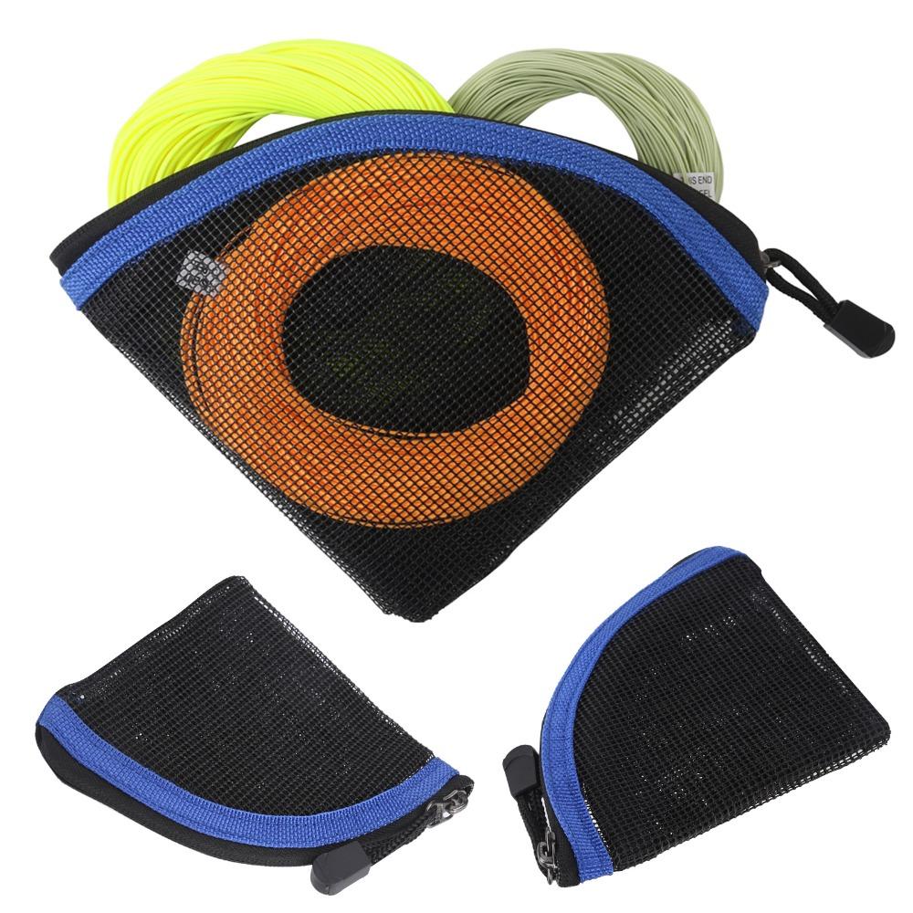 7 Slots Fishing Line Storage Wallet Nylon Material Zippered Closure Fishing Line Packet Wallet Lightweight Design Mesh Structure