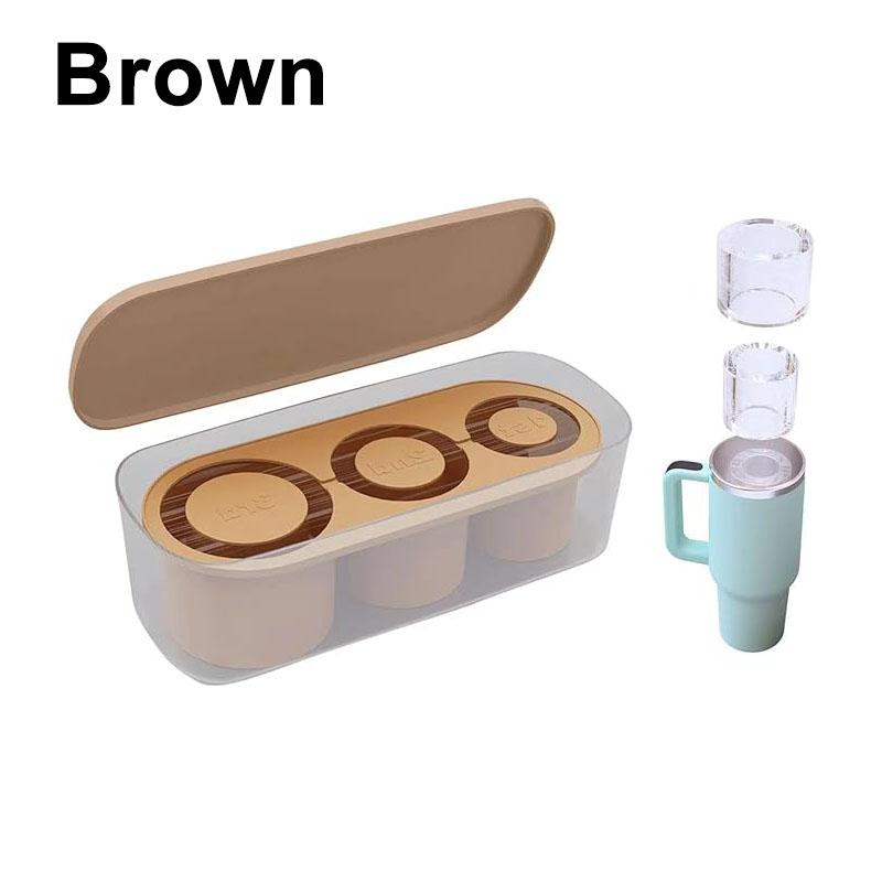 2/3/4/30 Grid Ice Cube Tray Mold for Tumbler Stanley Cup Silicone Cylinder Ice Cube Maker Mold with Lid For 20oz 30oz 40oz
