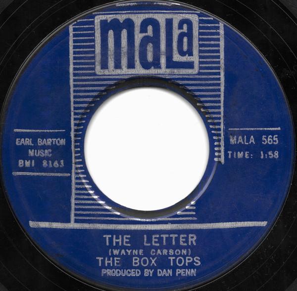 

7inch Record BOX TOPS - The Letter MALA565 Mala 1967 US Rock Used