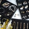 ProCase Jewelry for Accessory with All Black Tray, 3-Pack, Stackable, Vanity/Dresser Drawers, Case, Display, Dividers,