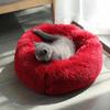 Soft Plush Round Pet Bed Dogs Cats Washable Cozy Nesting Cushion In Multiple Colors Sizes