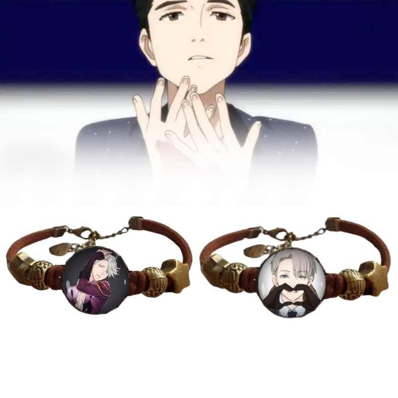 Yuri Ice On Bracelets Anime Glass Wristbands Cartoon Character Gift Jewelry