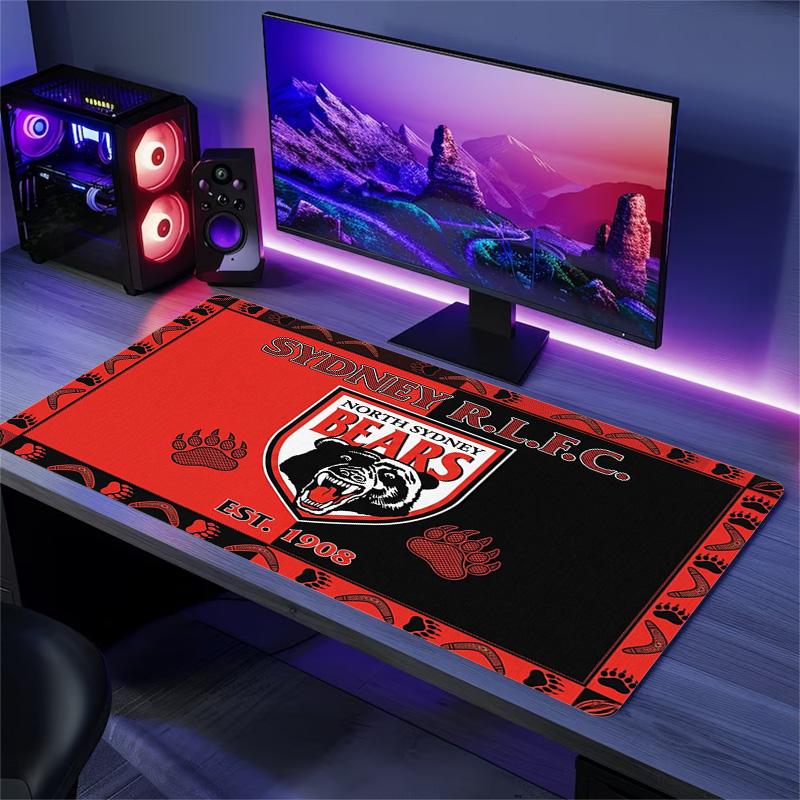 North Sydney Bears Color Mouse Pad Large Gaming Table Cushion Non-slip Laptop Tablet Big Mousepad XXL Mat Mini PC Playmat With Lock edge