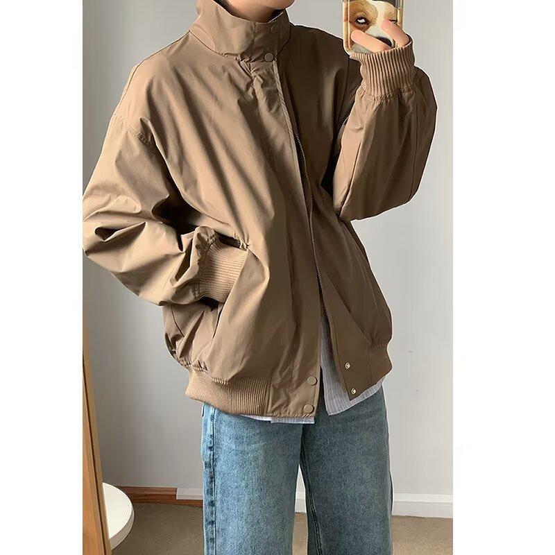 Japanese Retro Simple and Versatile Lapel Tooling Jacket Men's and Women's Loose Casual Tops, Spring and Autumn Tide Brand Jackets Men's Tide