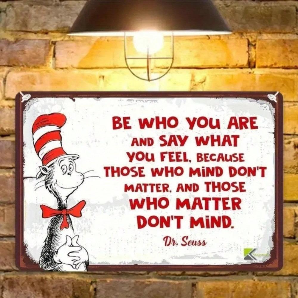 Letrero metálico retro vintage de Dr. Seuss para pared, de 8x12 pulgadas, ideal para la decoración de bares y hogares.