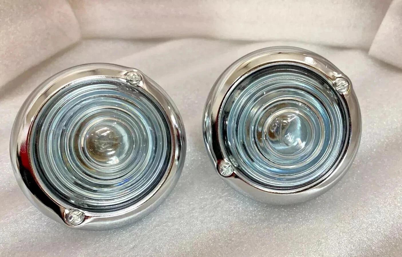 

Willys / Jeep - Parking Turn Signal Indicator Light - Clear Glass - Chrome - For