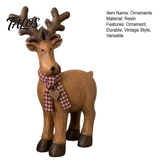 Small Wildlife Sculptures for Shelves Rustic Elk Ornament, Handcrafted Resin Deer Figurine, Decorative Figurines Home Decor Sculpture Countryside