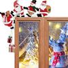 1PC Snowman Elk Classic Style Door Frame Sign House Decor Door Corner Decor Party Props Santa Claus Christmas Wooden Pendant