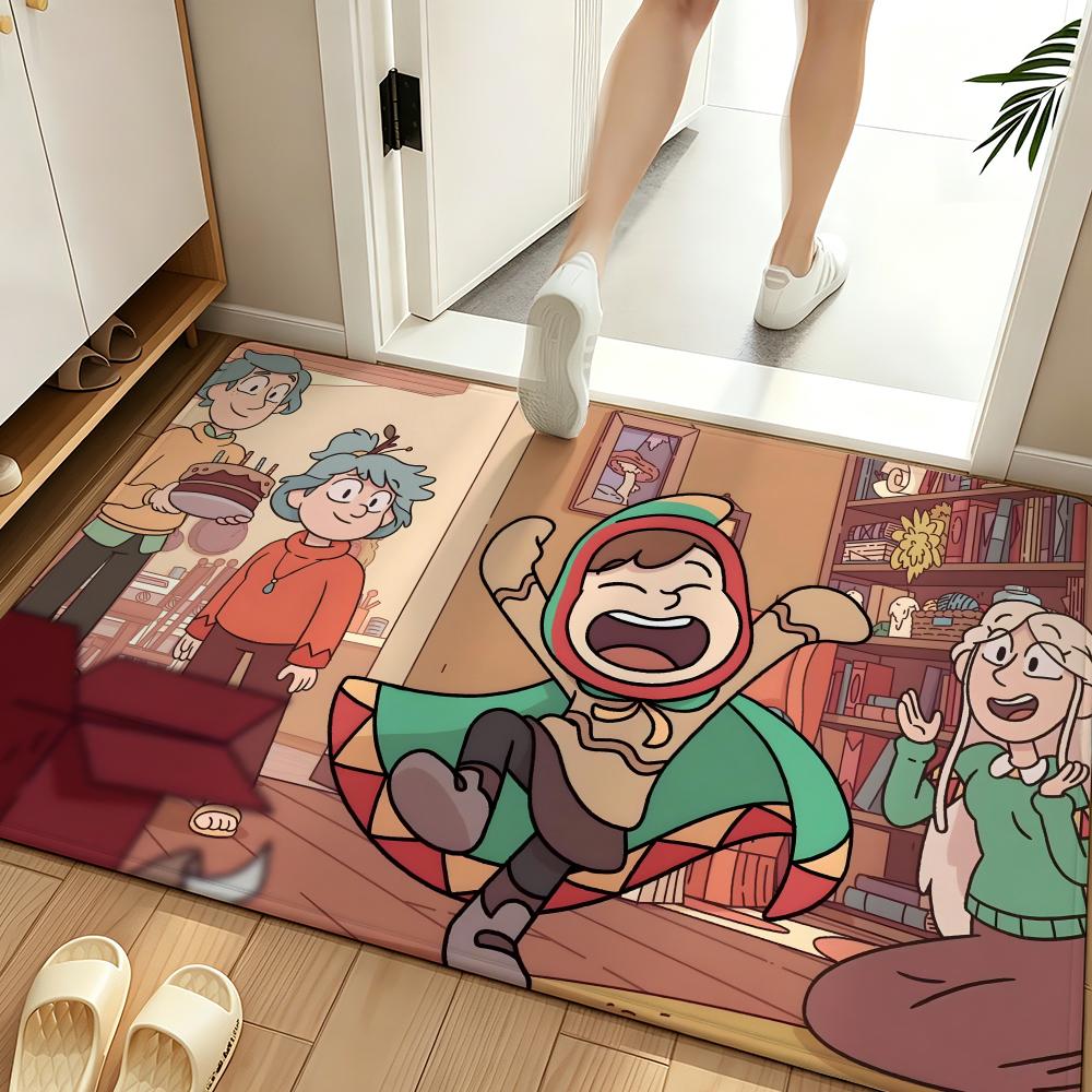Cartoon H-Hilda Floor Mat Soft Flannel Floor Mat Suitable for Entryways, Living Rooms, Bedrooms, and Bathrooms