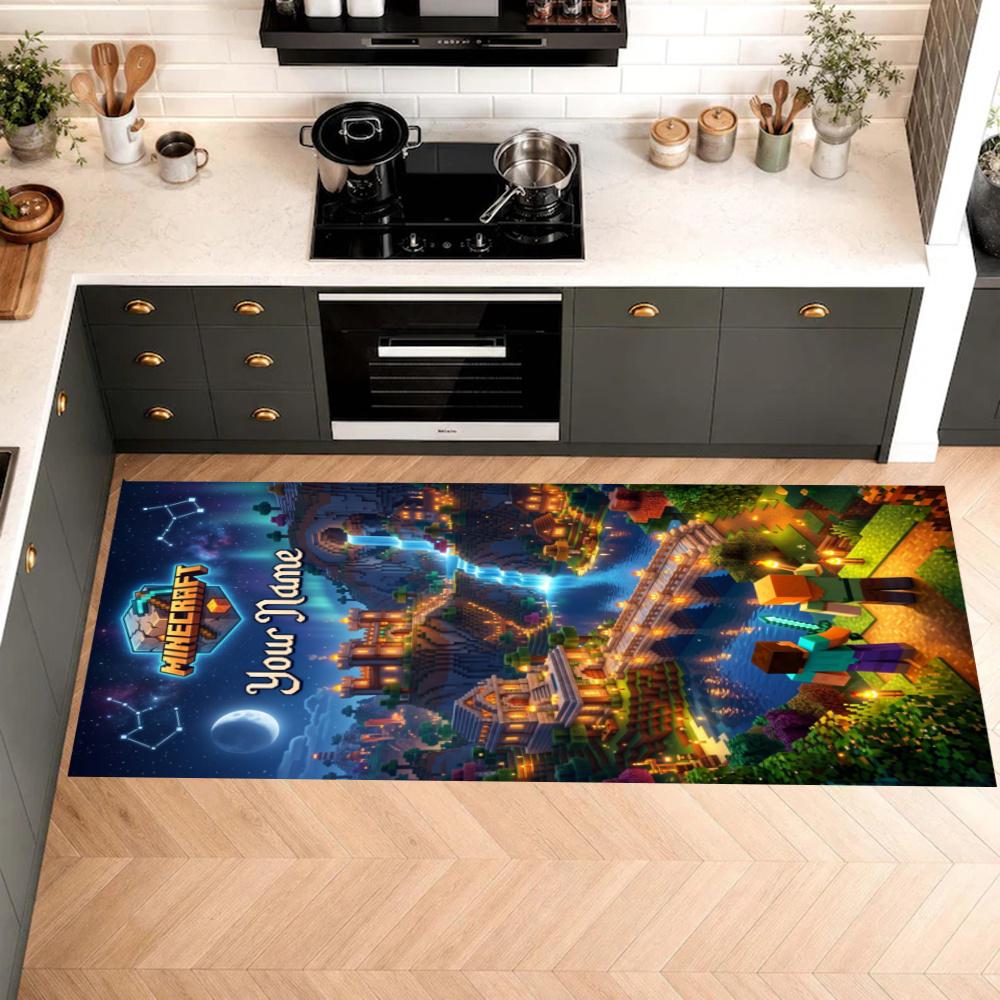 Minecraft Customize Your Name Kitchen Rug Runner Rug Laundry Mat Hallway Entryway The Best Gift Choice
