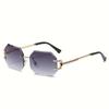 These women's frameless glasses have an elegant multi-layer design. Ideal for daily wear, parties and gifting.