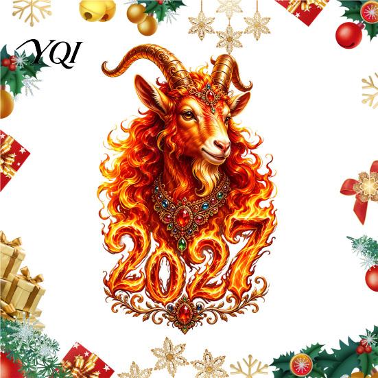 Reusable Window Ornaments Chinese New Year Sticker, 2027 Goat Static Clings, Office Holiday Stickers Lunar Xmas Decor for Home Shop Decoration