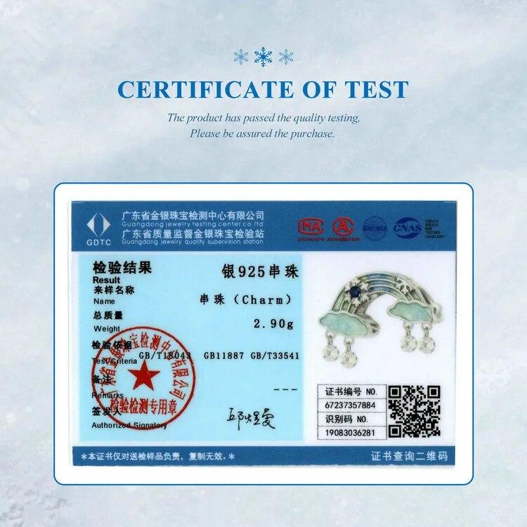 WOSTU 925 Sterling Sølv Smeltende Is Snøkrystall Anheng Blå Opal Kjærlighetshjerte Regnbue Charm Passer Original Armbånd DIY Vintergave