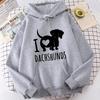 High Quality Hoodie New I Love Dachshund Print Hoodie Women Minimalist Daily Top Pullover Selection Fall Breathable Women Hoodie