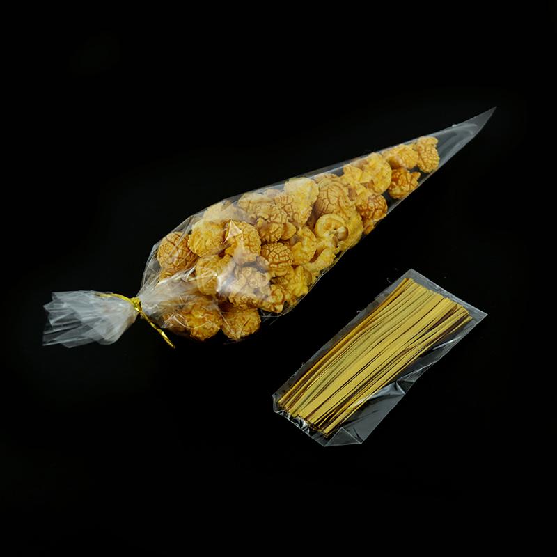 50pcs Clear Cellophane Candy Cone Cookie Biscuit Packaging Bag For DIY Wedding Birthday Party Favors Halloween Christmas Treats