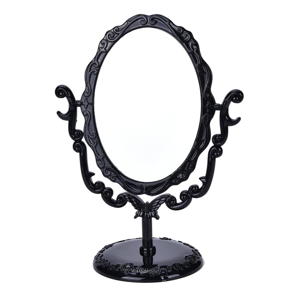 European Style Black Butterfly Dressing Mirror Rotatable Desktop Makeup Mirror  Bathroom