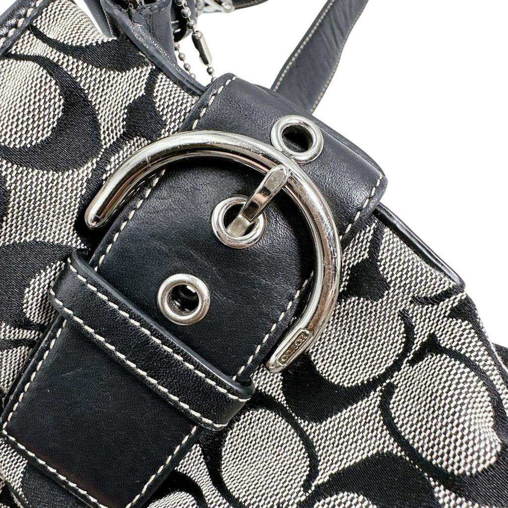 COACH Signature Diagonally hung Shoulder Bag leather black Women K05M-3574 Used