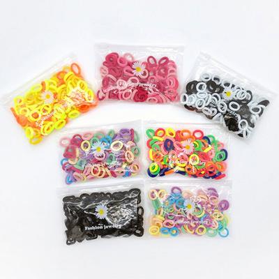 Women's Color Mix Hair Bands, Hair Rings, Set of 100