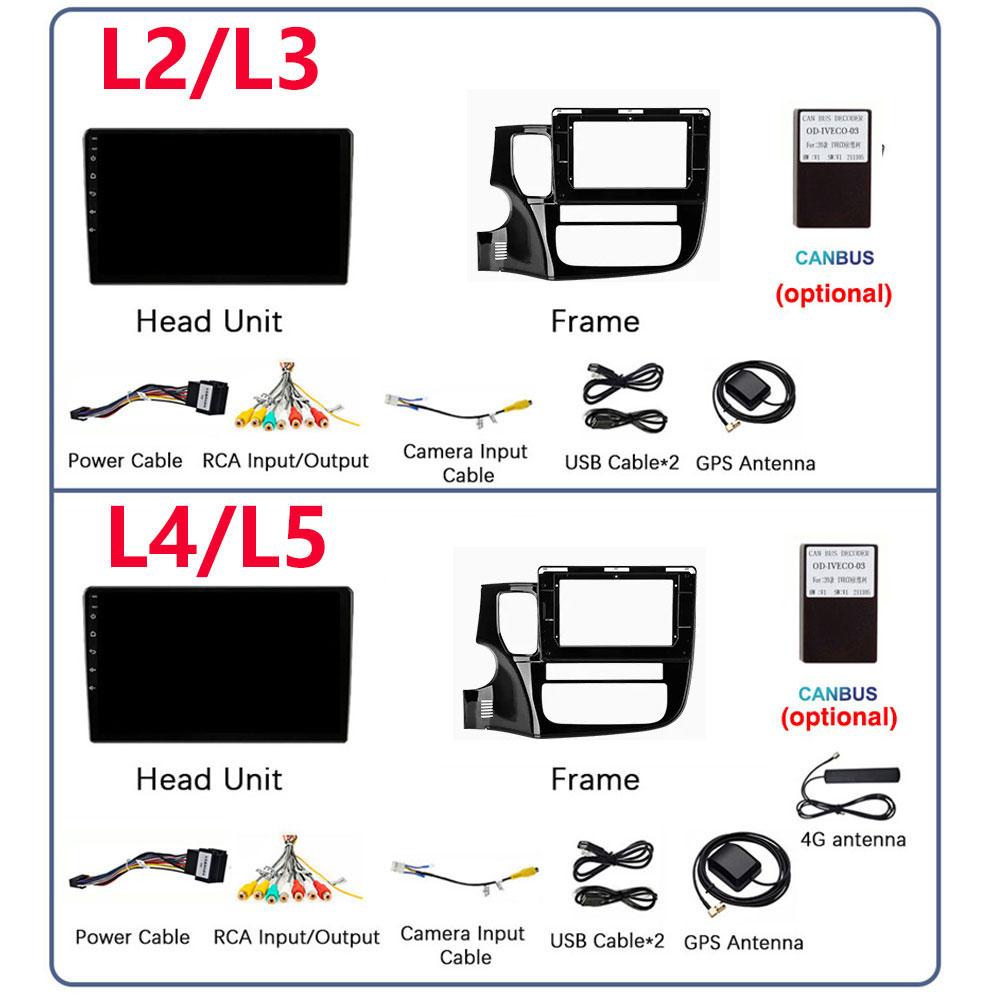 Android 14 For Mitsubishi Outlander 3 GF0W GG0W 2012-2018 Stereo Car Radio Multimedia Video Player GPS AI Voice CarPlay