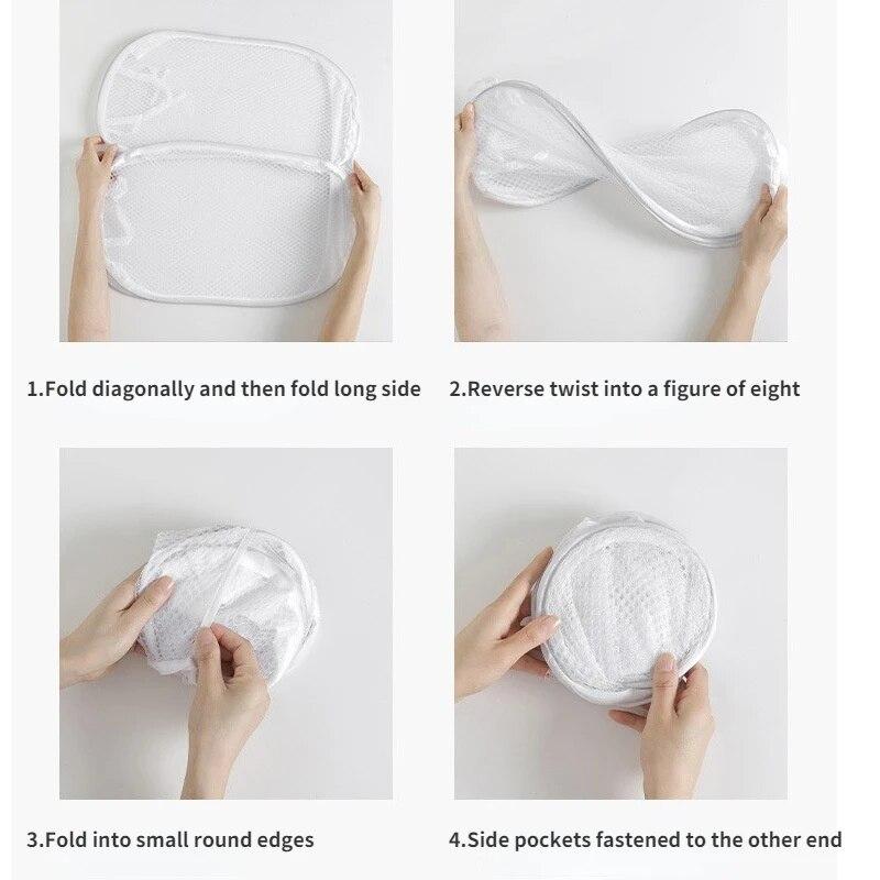Folding Laundry Basket Organizer for Dirty Clothes Bathroom Clothes Mesh Storage Bag Household Wall Hanging Basket Frame Bucket