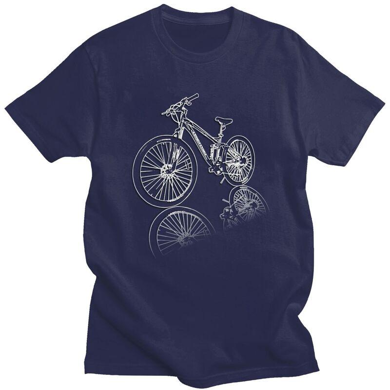 Custom MTB Mountain Bike T Shirts Men 100 Cotton Tees Bicycle Cyclist Biking Tshirts Casual Tshirt