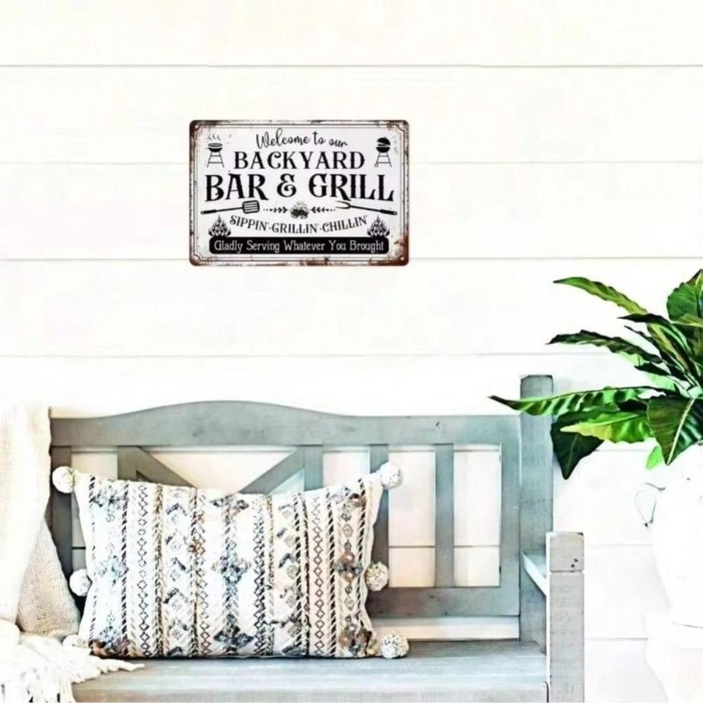 Vintage Rustic Metal Sign Yard Patio Decor 20x30cm