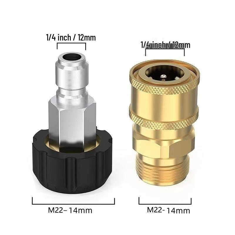 M22-14 To 3/8" Quick Connect High-Pressure Washer Copper Adapter