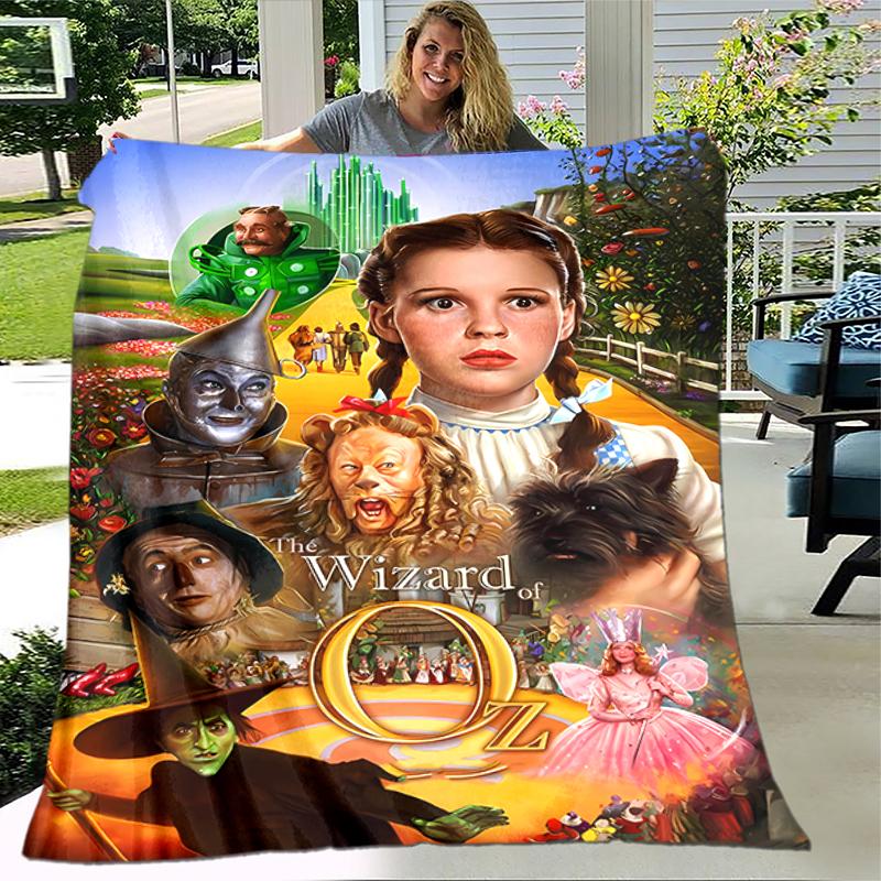 1pc Blanket The Wizard of Oz Print Design, Lightweight Blanket for Sofa, Bed- Soft &Warm, Gift for All Seasons like Christmas, Halloween