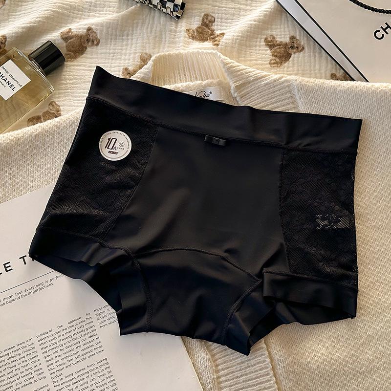 New Ultra-Light Seamless Lace Boyleg Panties with Antibacterial Pure Cotton Mid-Waist Double-Panel Crotch