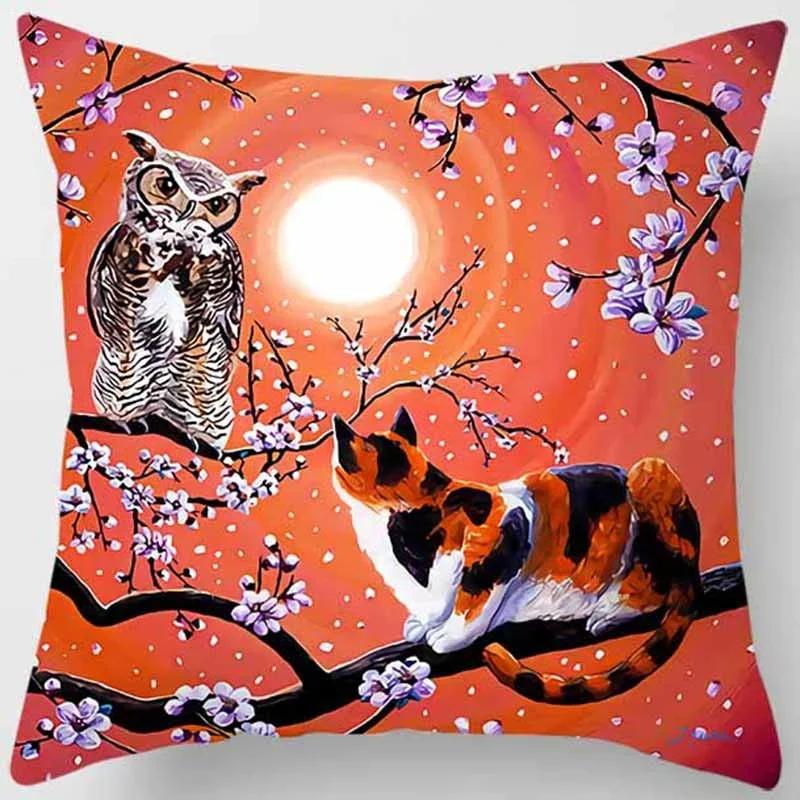 

Home Decor Car Sofa Cushion Cover Anime Human Body Pillow Pillowcase Cat Print Square pillowcase 40cmx40cm