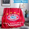Custom Name Bayern Munich Crest Blanket Lightweight Ideal Bedding Blanket Perfect for Travel, Camping, Living Rooms, Sofas, Christmas gift