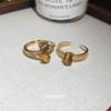 Real gold electroplated zircon tiger's eye open ring niche high-end index finger ring Maillard retro temperament jewelry