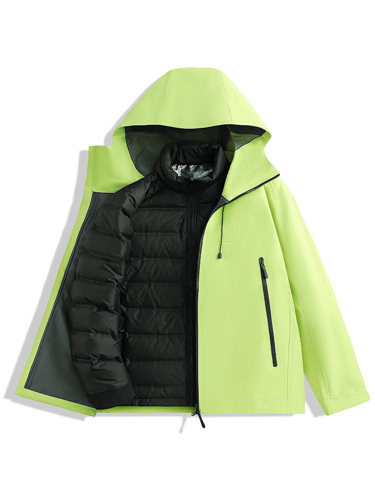 New Heat-Sealed Softshell Winter 3-in-1 Down Jacket