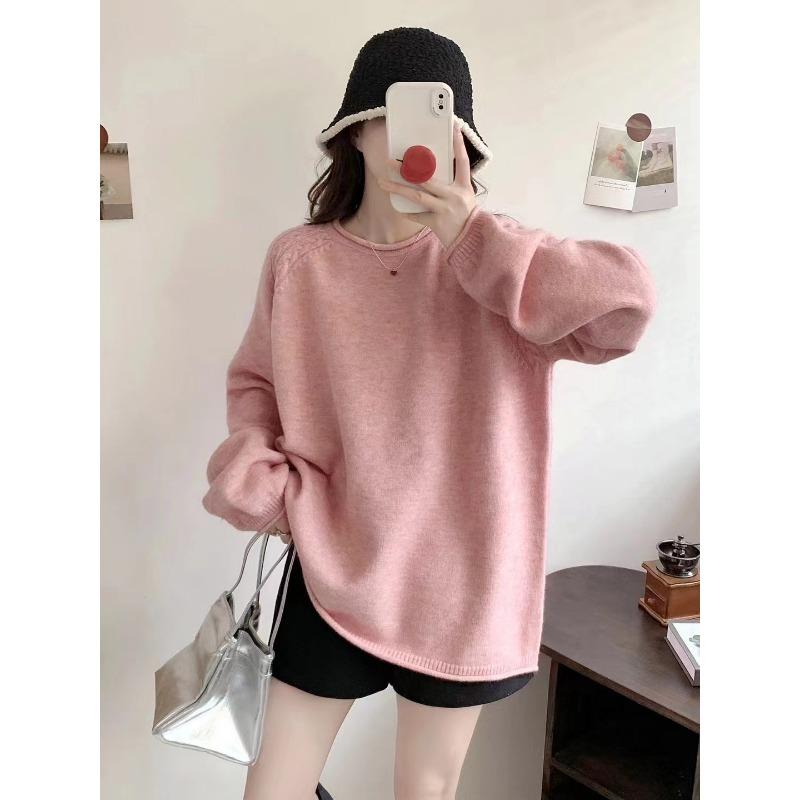 Casual Versatile Fashion Knitted Pullover Women's New Women's Autumn and Winter Loose Lazy Wind Knitted Sweater