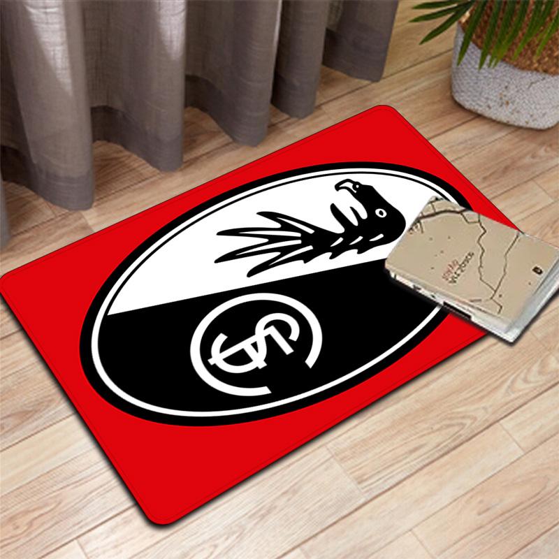 SC Freiburg Pattern Rug Floor Mat for Living Room or Bedroom Soft and Comfortable Carpet a Gift for Birthday and Holiday.