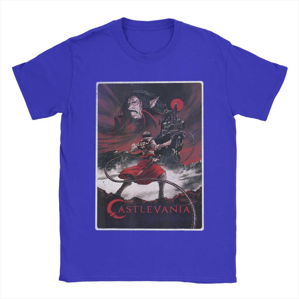 Vintage Castlevania Character Panels TShirts Men Round Collar Pure Cotton T Shirts  Short Sleeve Tees Plus Size Tops