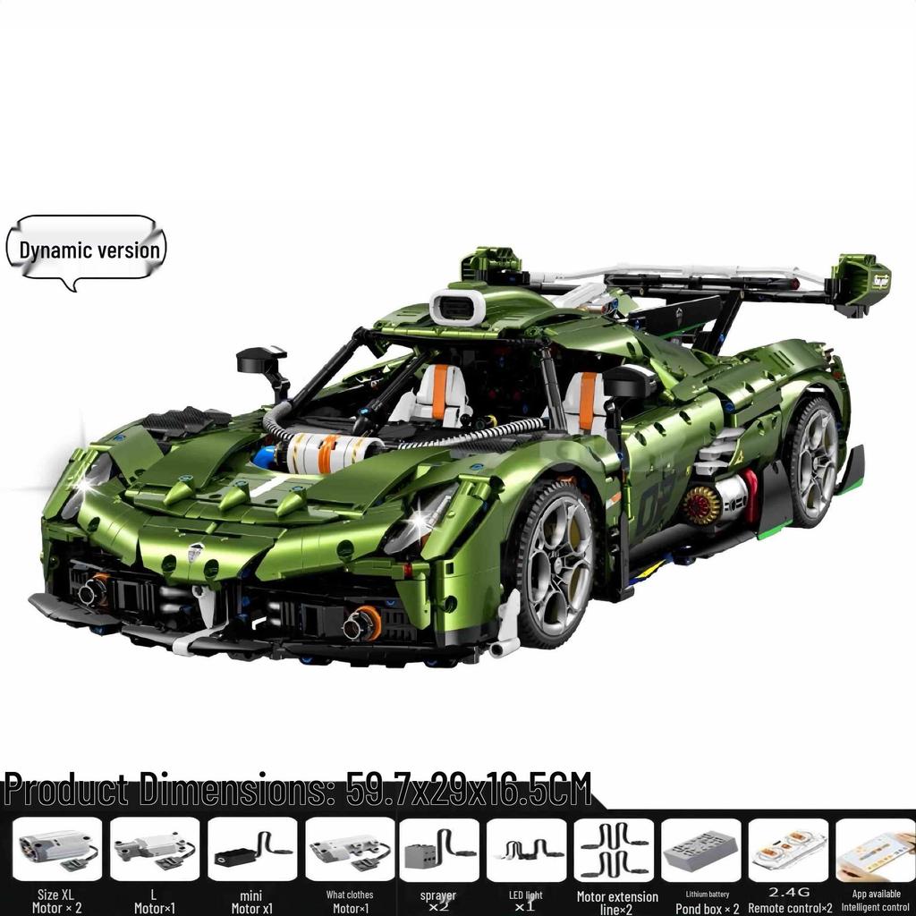 Gu Li 10628 Mamba Green Koenigsegg Sports Car Building Blocks Compatible with Lego