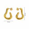 Elegant Stainless Steel U-Shaped Oval Earrings with Niche Design