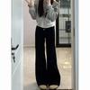 Spice Girl Low-rise Micro-flared Jeans Women's Autumn New Black Slim-fitting Loose and Thin Casual Floor Pants