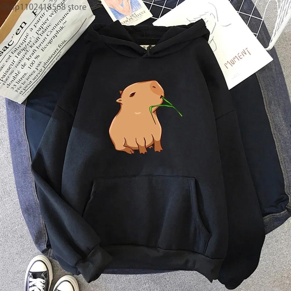 Lustiger Capybara-Print Hoodie Damen Kawaii Sweatshirt für Mädchen Unisex Mode Pullover Harajuku Grafik Kapuzenpullover Cartoon Oberteile